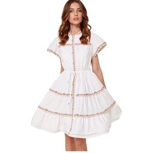 New Contrast  Short Sleeve Tie Waist Dress from Dalia Mac Phee